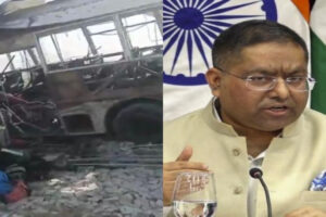 India's External affairs ministry spokesperson Randhir Jaiswa talking to the Media