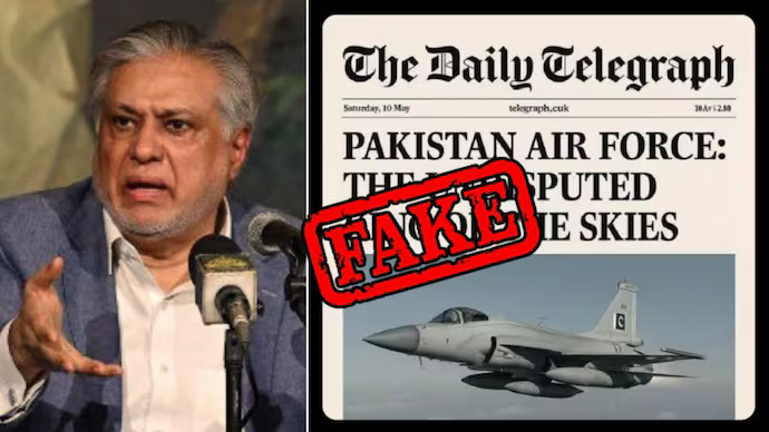 Pakistani Deputy PM and Foreign Minister Ishaq Dar attempted to boast about his air force's supremacy, a claim that was itself false | Photo Credit: (AFP/Social Media)