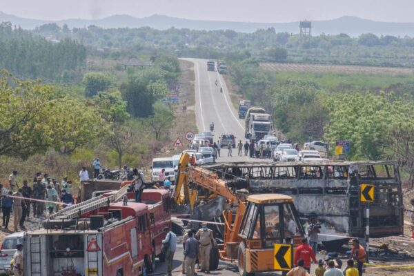 Bus accident near Markapuram in Andhra Pradesh