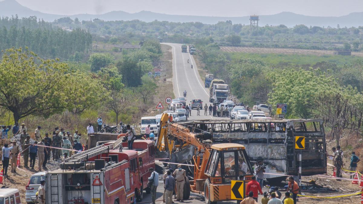 Bus accident near Markapuram in Andhra Pradesh