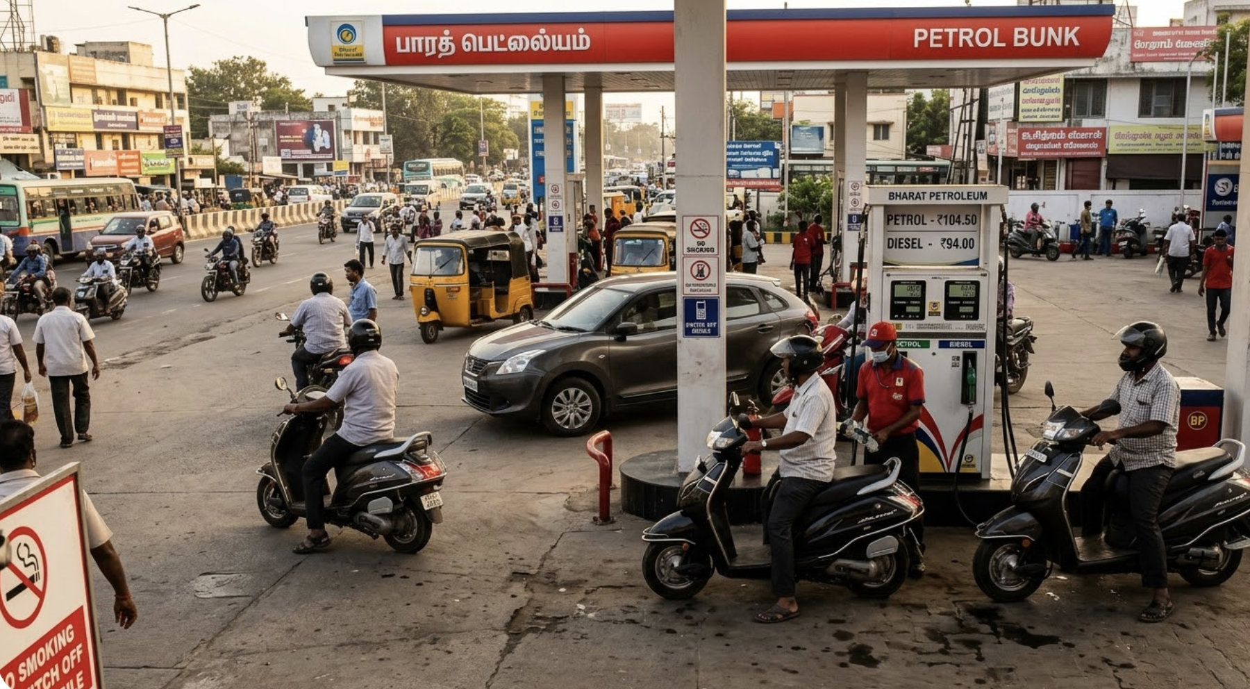 Petrol prices showed slight differences across various cities in India.
